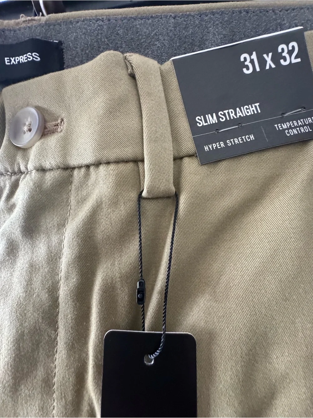 Men's Khaki Slim Straight Hyper Stretch w/Temperature Control Chinos 31 X 32